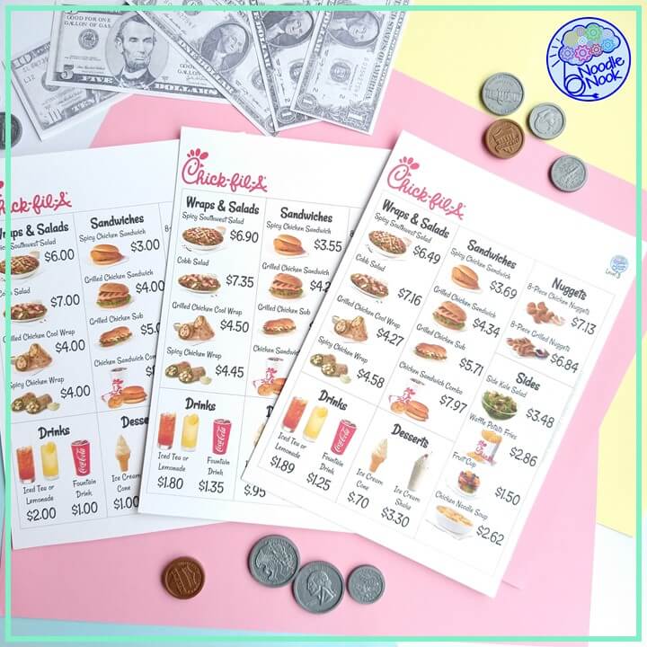Fast Food Menu Math - The Best Money Math Center (Printable Option)