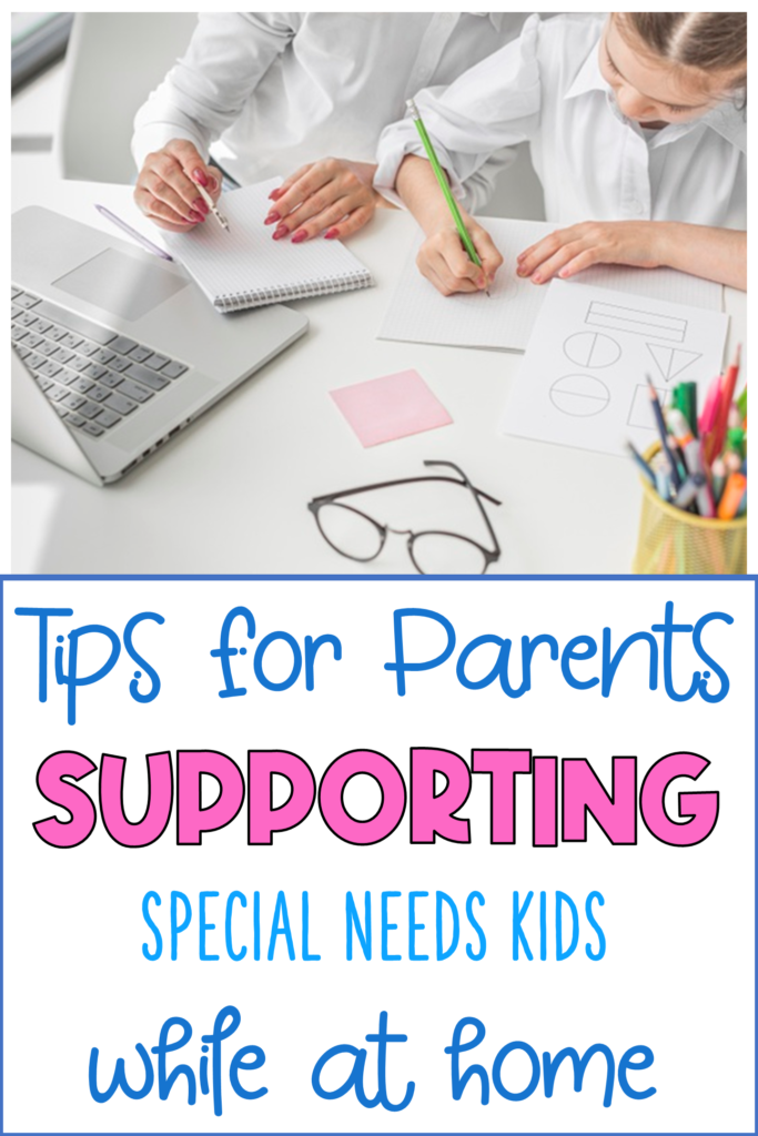 6 Tips for parents on supporting special needs students online during school closures. Ideas on how to set up learning at home for kids with disabilities.