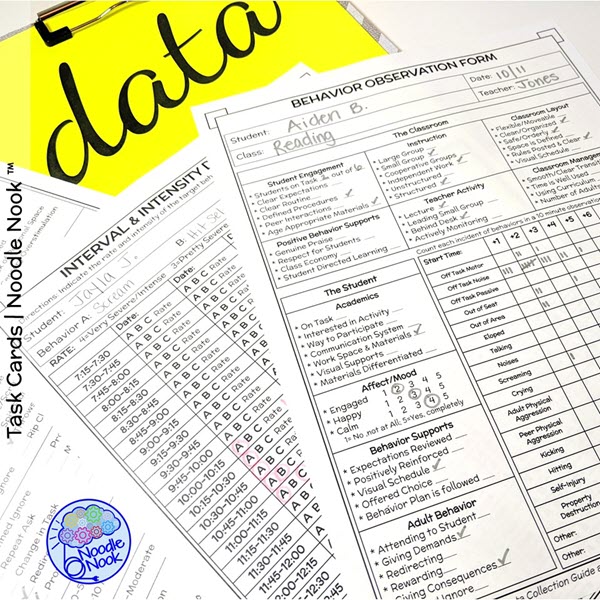 Behavior Observation Forms for Special Ed Data Collection