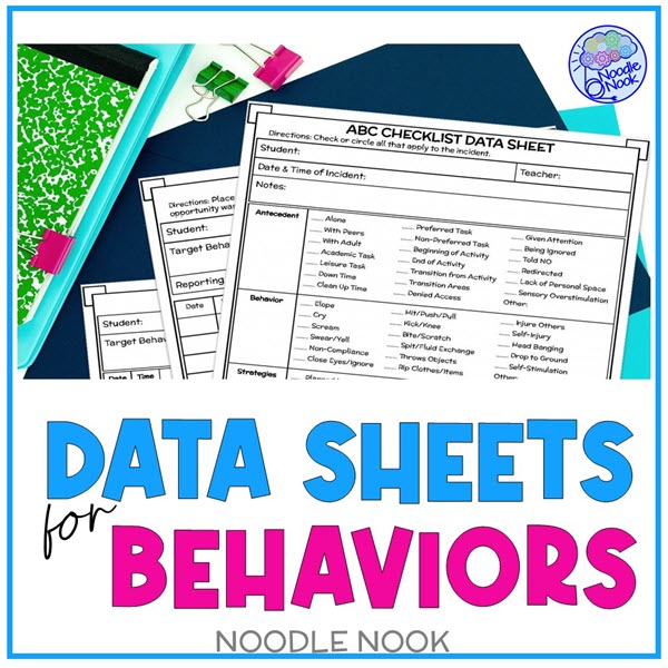 Data Sheets for Behaviors in Special Ed