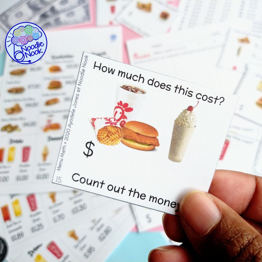 The right task cards for special education classes with money math goals.