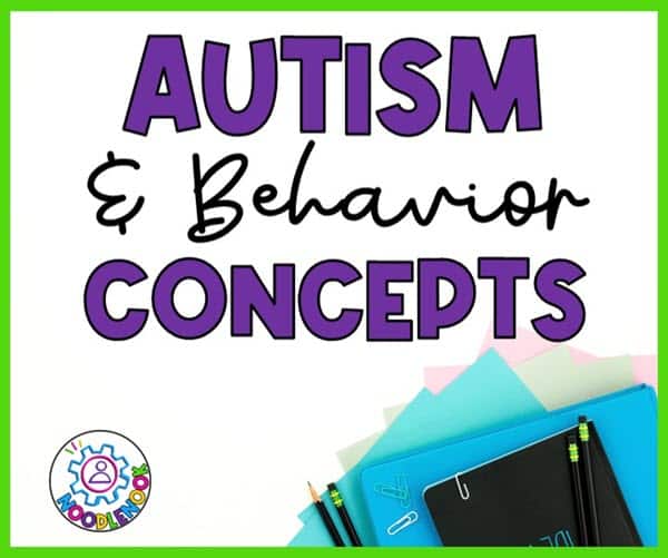 graphic with the text: Autism and behavior Concepts