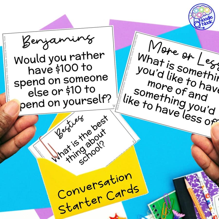 Back to School Conversation Starter Cards (SQ) via Noodle Nook
