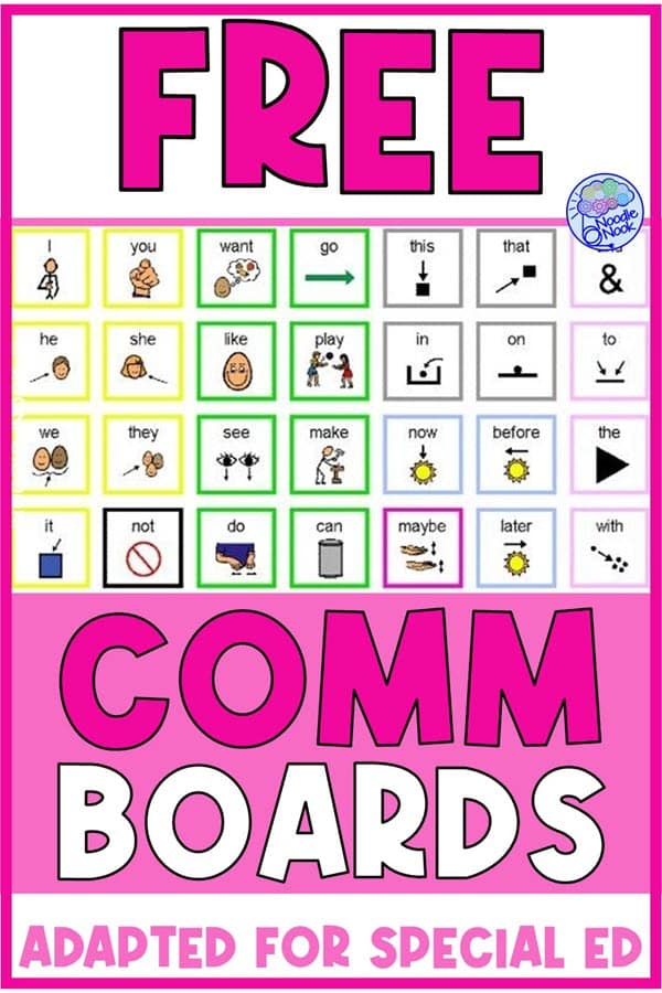 Free Comm Boards Adapted for Special Ed