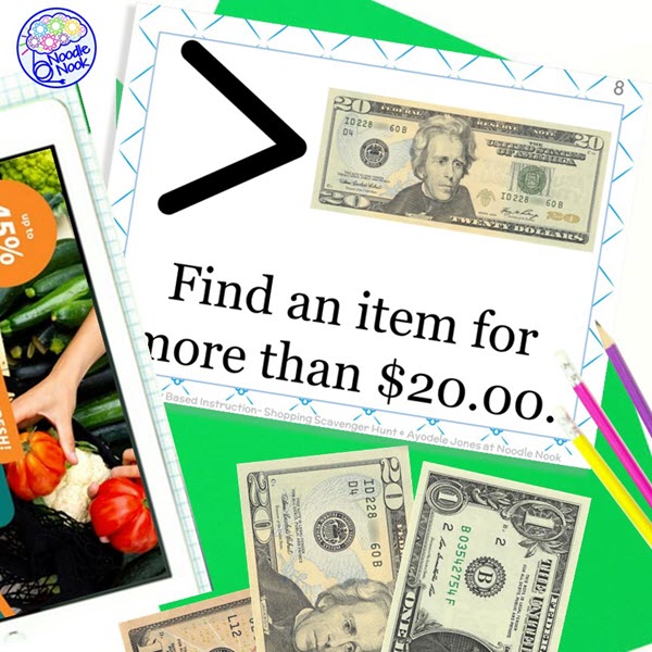 Grocery Store Scavenger Hunt Task Cards - Fun and functional skill building for special ed