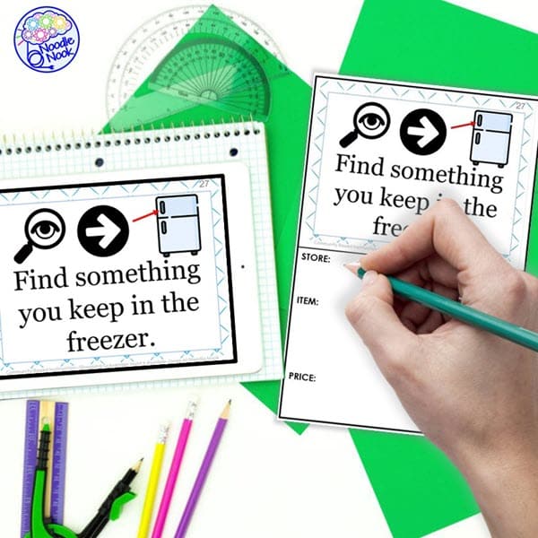 Grocery Store Scavenger Hunt Task Cards - Fun and functional skill building for special ed