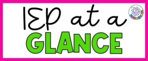 IEP at a Glance Printable for Teacher via NoodleNook