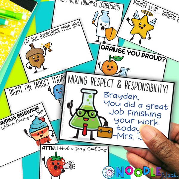 Positive Notes Home for Teachers with the Behavior Toolkit via Noodle Nook