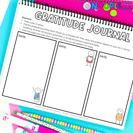 Gratitude Journal - Positive Self-Talk Worksheet Ideas for Students