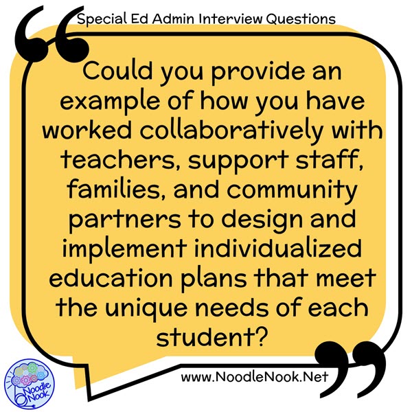 Practice collaboration special education administrator interview questions