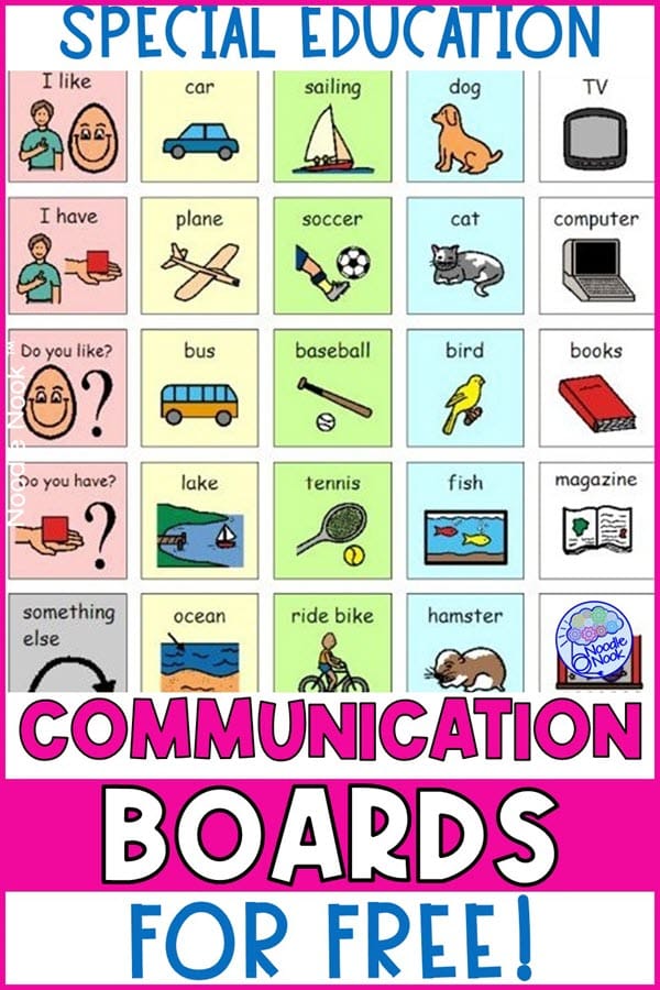 Special Ed Communication Boards for FREE