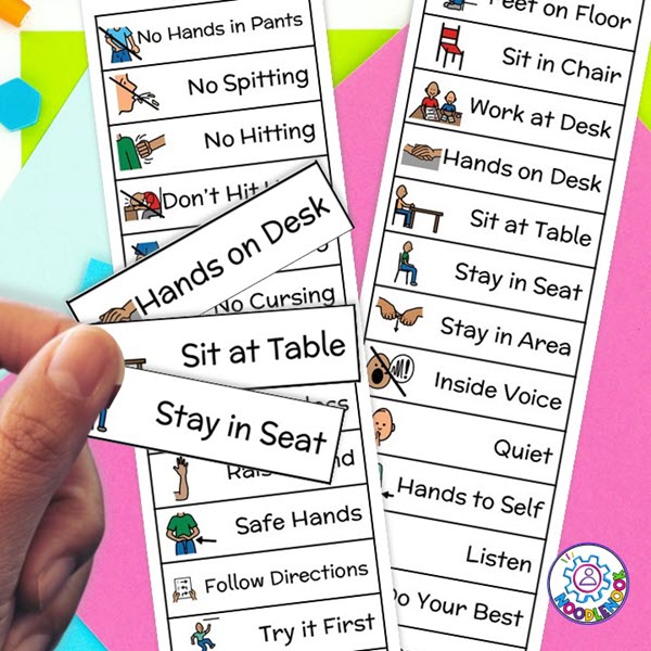 Token Board Visuals for Behavior - Reward System with Personalized Rule Cards for Special Ed