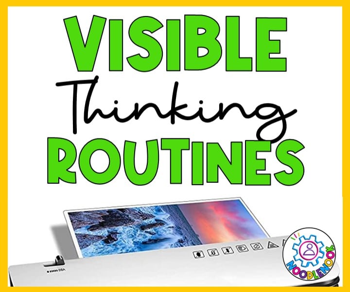 graphic with the text: Visible Thinking Routines in Special Education