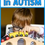 text reading "Train Focus in Autism" with a child holding a train.