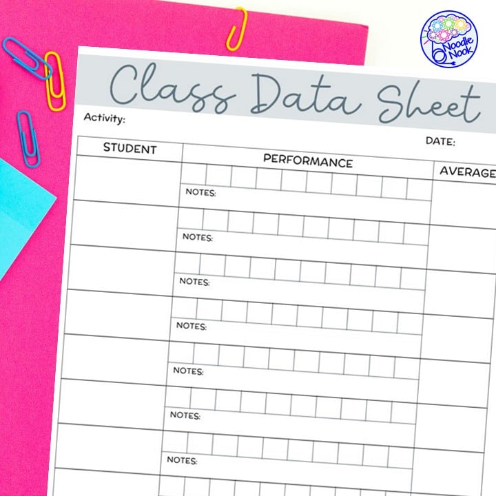 Class Data Sheets - Essential Forms for Special Ed