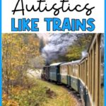 text reading "Why do autistics like trains?" with a picture of a train.