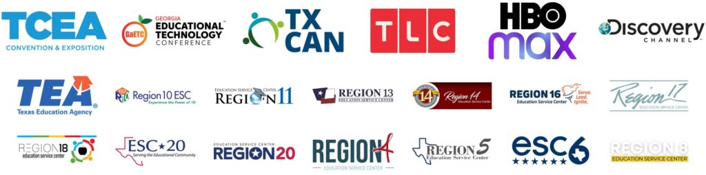 Logos of organizations, conferences, and institutions Ayo Jones has partnered with or presented for.